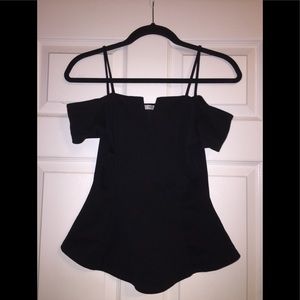 A true to black, cinched waisted top from Papaya.
